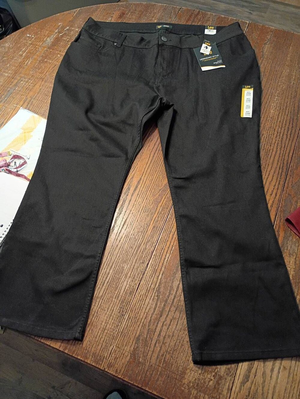 New Lee Plus 24W Petite Black Denim Jeans Bootcut Mid Rise New With Tags NWT